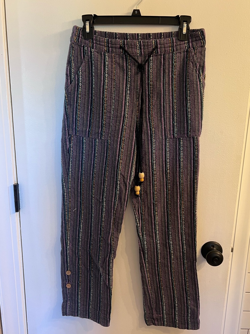 Sundance Purple Striped Drawstring Joggers